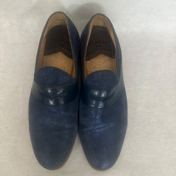 Robert Graham Metallic Blue Suede Shoes US size 9.5 Slip Ons Gently worn main image 7